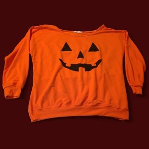 Halloween Pumpkin Off the shoulder Sweatshirt